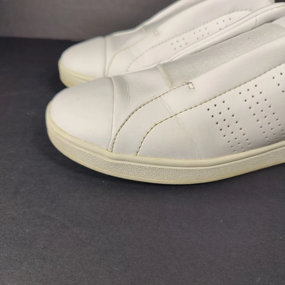 Adidas Women's Advantage Adapt Slip On White Leather Sneakers Shoes Size 9.5